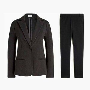 J. Crew Factory Suit Gray Ponte Work Blazer Sz 4 and Slim Work Pant Sz 4